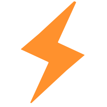 Render orange lightning bolts symbols icons with transparent wallpaper png
