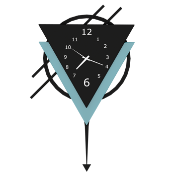Render triangle wall clock with transparent background png