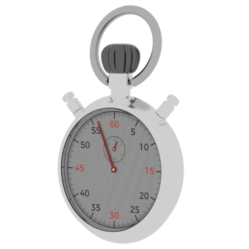 3d render stopwatch classic timer tool with transparent background png