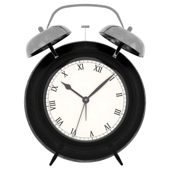 3d render retro alarm clock old timepiece with transparent background png