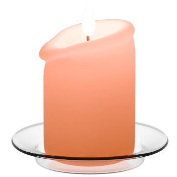 3d render candle short with transparent background png