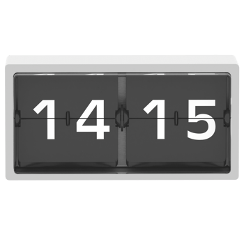 3d render flip clock time modern with transparent background png