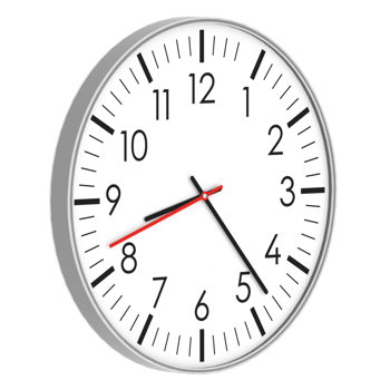 3d render white wall clock minimal design with transparent background png