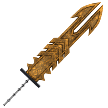 3d render fantasy bronze sword blade with transparent background png
