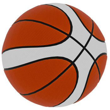 3d render orange basketball ball sport with transparent background png