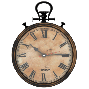 3d render vintage pocket watch old london with transparent background png
