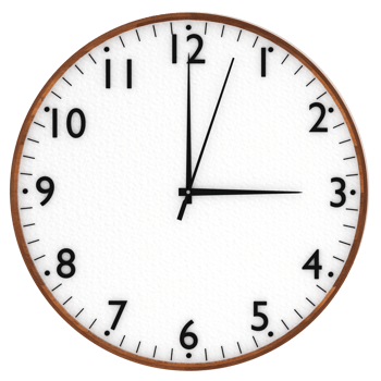 Render clock wood wall modern with transparent background png