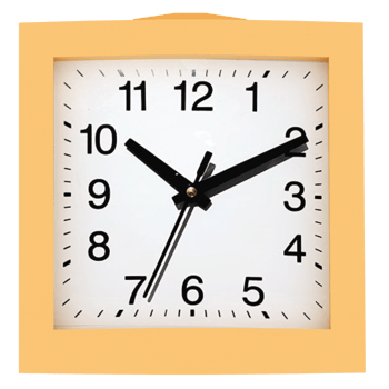 Render square desk alarm clock with transparent background png