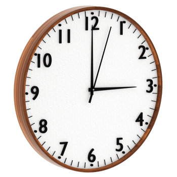 3d render clock wood wall modern with transparent background png