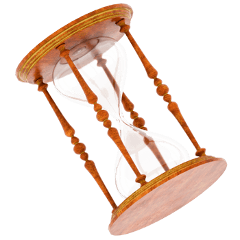 3d render antique hourglass sand timer vintage decor with transparent background png