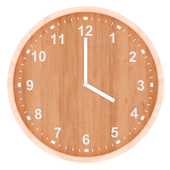 3d render wooden wall clock analog time with transparent background png