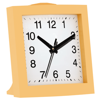 3d render square desk alarm clock with transparent background png