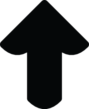 An elegant solid black arrow pointing upwards, displayed on a transparent background. Great for navigation, instruction, application icons, or directional design use within digital and web interfaces. png