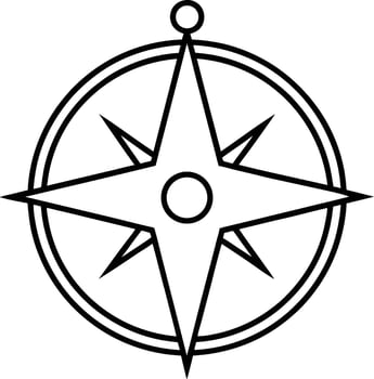 Compass Line Art Icon for Accurate Route Finding and Global Positioning vector
