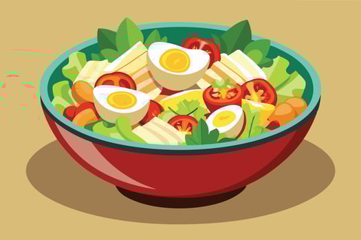 Vibrant salad bowl with fresh ingredients a healthy and colorful food option art vector