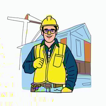 Building Construction worker. Construction site with architects and builders. Cartoon Style Illustration vector