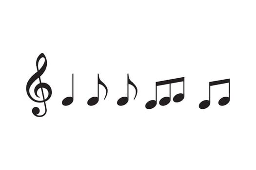 Musical Notes and Treble Clef A Collection of Melody Symbols for Composition and Design vector