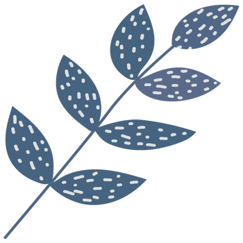 A blue leaf with white dots on it png