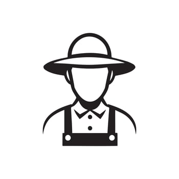 Simple Farmer Icon for Farming, Rural, and Agricultural Designs vector