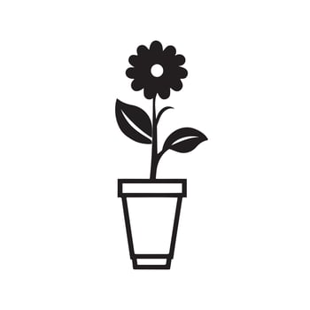 Decorative Plant Vase Icon for UI, Web, and Print vector
