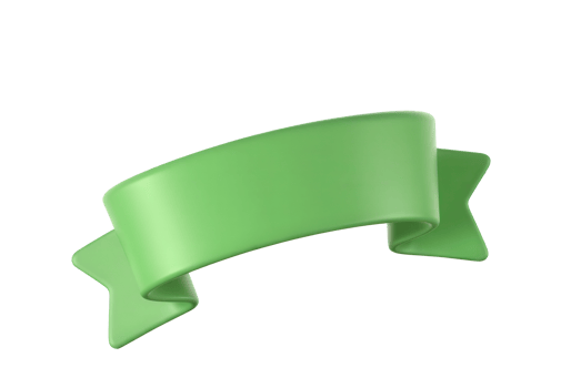 Green Ribbon Banner Graphic Isolated png