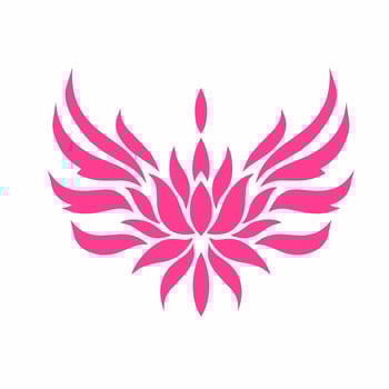 abstract design tattoo lotus flower pink with wing elements suitable for beauty vector
