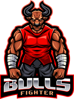 Bulls fighter esport mascot logo design png