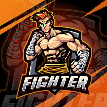 Fighter mascot logo design vector