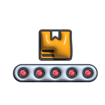 Adorable 3D Production Line Logistics Symbols png