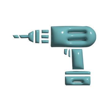 3D Cartoon Power Drill Construction Icons png