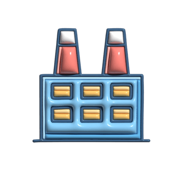 3D Cartoon Manufacturing Industrial Production Icons png