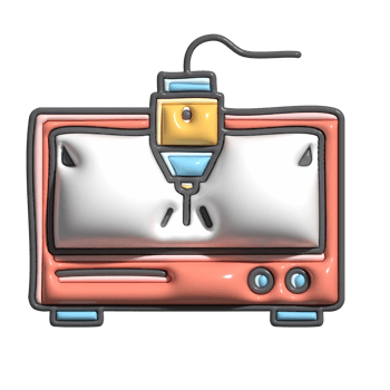 3D Cartoon 3D Printer Additive Manufacturing Icons png