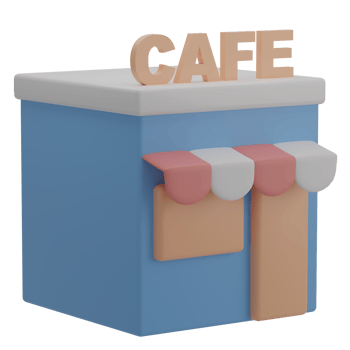 3D Cafe Illustration Icon Render png