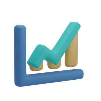 3D Growth Graph Illustration Icon Isolated png
