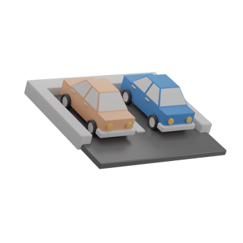 3D Parking Lot Illustration Icon Render png