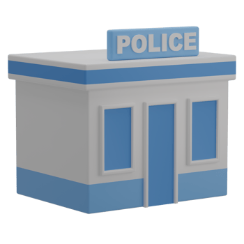 3D Police Station Illustration Icon Render png