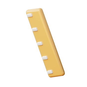 3D Ruler Illustration Icon Render png
