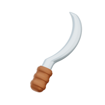 3D Sickle Illustration Icon Render png
