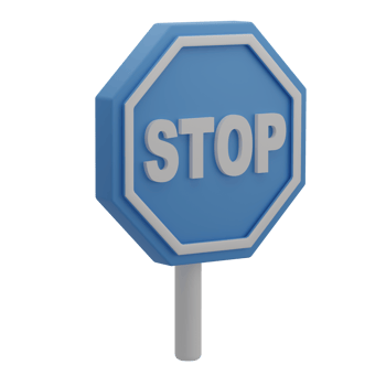 3D Stop Sign Illustration Icon Render png