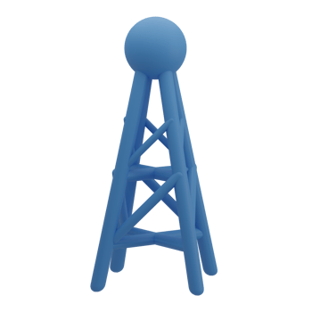3D Tower Illustration Icon Render png