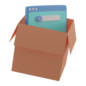 3D Website Packaging Illustration Icon Render png