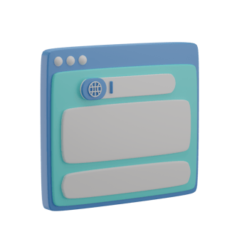 3D Website Search Illustration Icon Render png