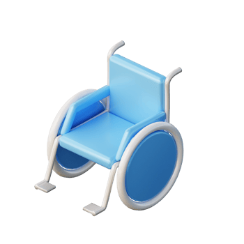 3D Wheelchair Illustration Icon Render png