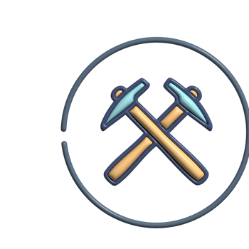 3D Cartoon Mining Mineral Extraction Icons png