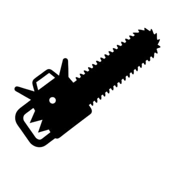 Chainsaw silhouette graphic isolated on white background vector