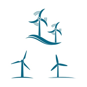 Wind turbine logos design vector