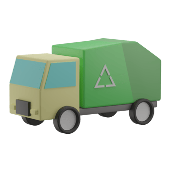 3D Recycle Garbage Truck Icon Render Illustration png