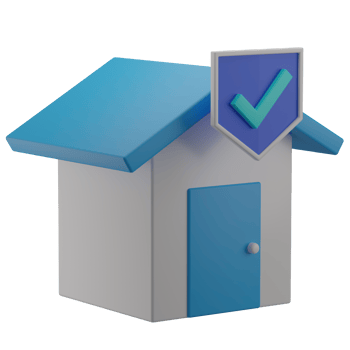 3D Secure Home Icon Render Illustration png