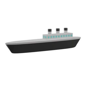 3D Ship Icon Render Illustration png