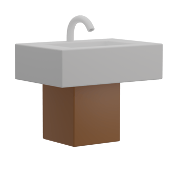 3D Sink Icon Render Illustration png